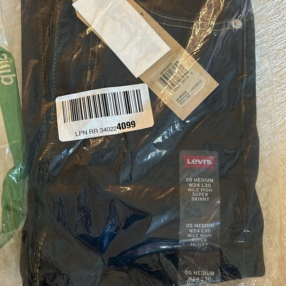 NWT Levis Mile High Super Skinny Jeans w24 - Picture 4 of 4
